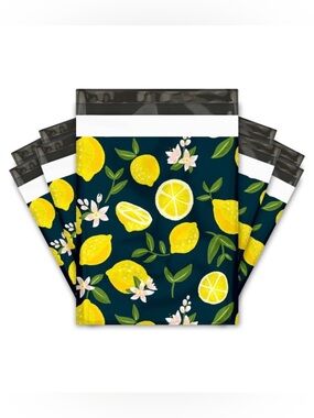 Set of 20 10x13 Lemon Floral Poly Mailers Shipping Bags Self Seal Waterproof